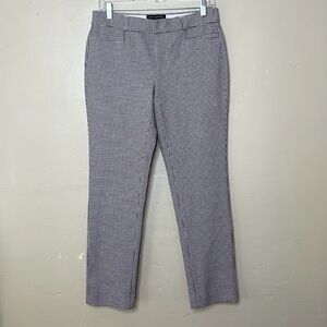 Banana Republic Pants Sloan Curvy Fit Black & Burgundy Houndstooth Preppy